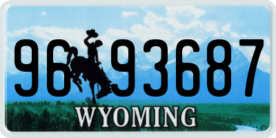 WY license plate 9693687