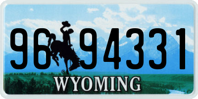 WY license plate 9694331