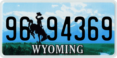 WY license plate 9694369