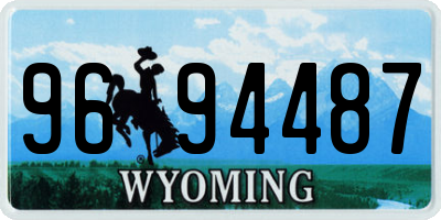 WY license plate 9694487