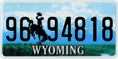 WY license plate 9694818