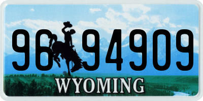 WY license plate 9694909
