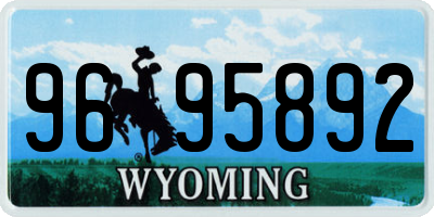 WY license plate 9695892