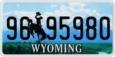 WY license plate 9695980