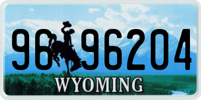 WY license plate 9696204