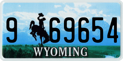 WY license plate 969654