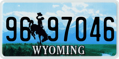 WY license plate 9697046