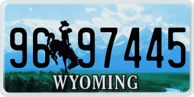 WY license plate 9697445