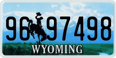 WY license plate 9697498