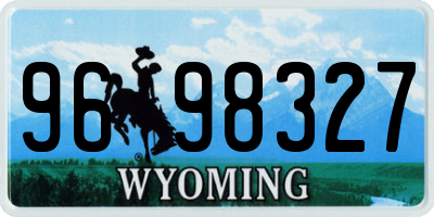 WY license plate 9698327