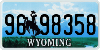 WY license plate 9698358