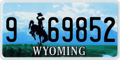 WY license plate 969852