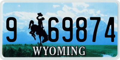 WY license plate 969874