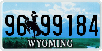 WY license plate 9699184