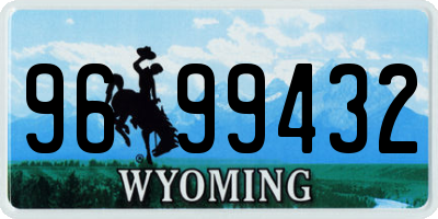 WY license plate 9699432