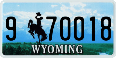 WY license plate 970018