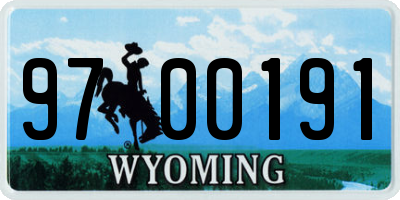 WY license plate 9700191