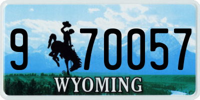 WY license plate 970057