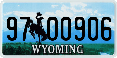 WY license plate 9700906