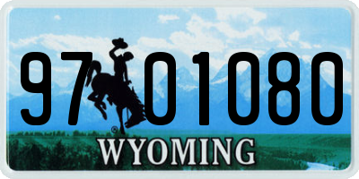 WY license plate 9701080