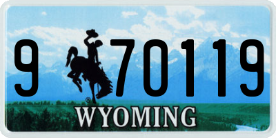 WY license plate 970119