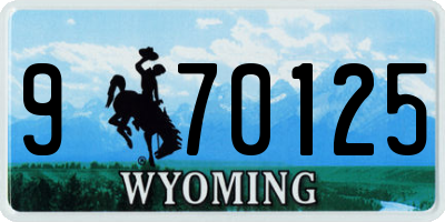 WY license plate 970125
