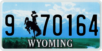 WY license plate 970164