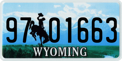 WY license plate 9701663
