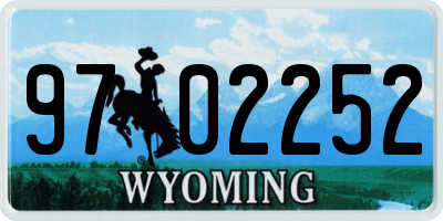 WY license plate 9702252