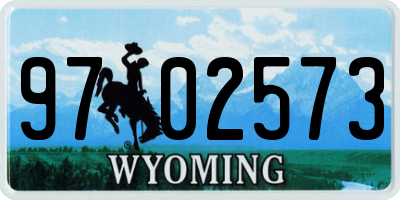 WY license plate 9702573