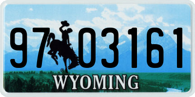 WY license plate 9703161