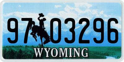 WY license plate 9703296