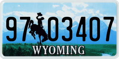 WY license plate 9703407