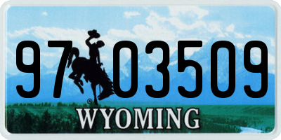 WY license plate 9703509