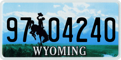 WY license plate 9704240