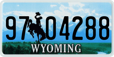 WY license plate 9704288