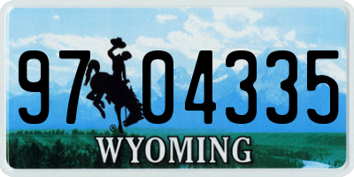 WY license plate 9704335