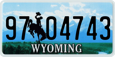 WY license plate 9704743
