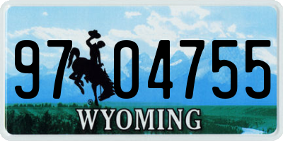 WY license plate 9704755