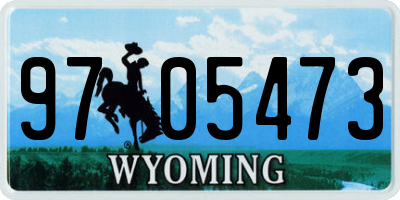 WY license plate 9705473