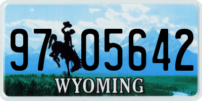 WY license plate 9705642