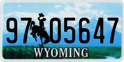 WY license plate 9705647