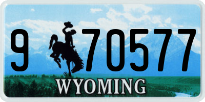 WY license plate 970577