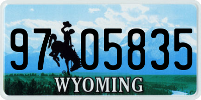 WY license plate 9705835