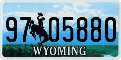 WY license plate 9705880