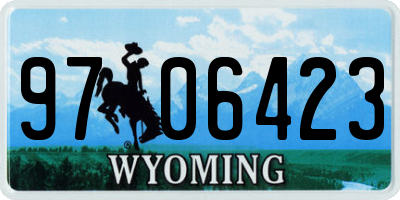 WY license plate 9706423