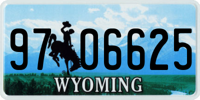 WY license plate 9706625
