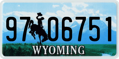 WY license plate 9706751