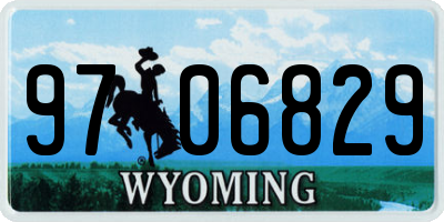 WY license plate 9706829