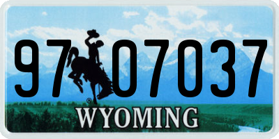 WY license plate 9707037